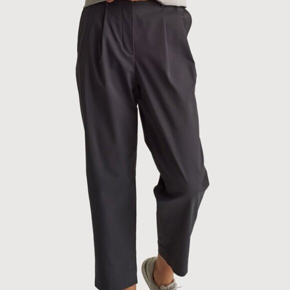 Kit And Ace Navigator Ride Pleated Pants Cropped Oversized Gray - Picture 14 of 15